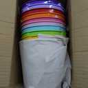 LaLaGreen Hanging Planters Outdoor -10 Pack, 6 Inch Colorful Large Metal Flower Pot, Balcony Planters Railing Hanging Herb Garden Iron Hanging Plant Buckets for Fence Rail Deck Porch Outside Wall