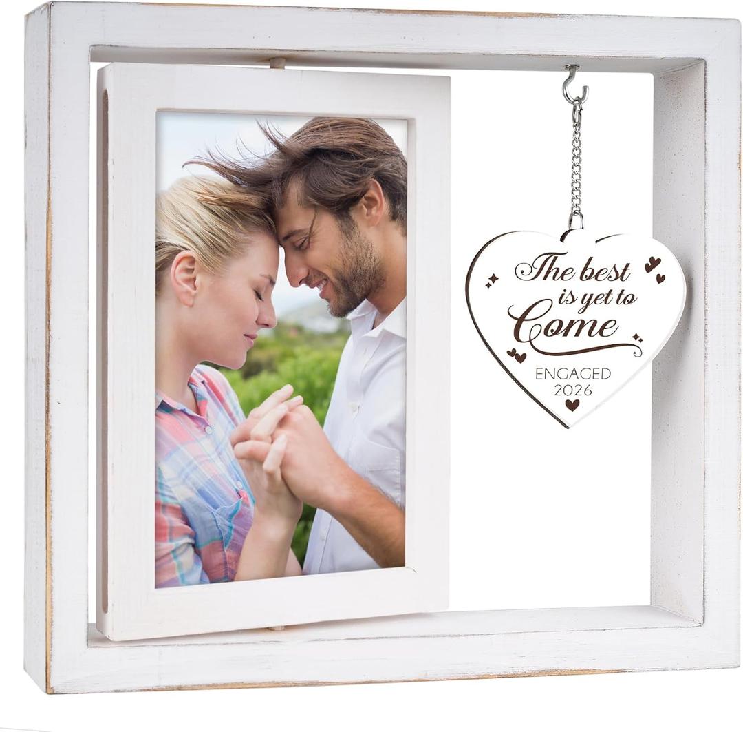 Engagement Gifts for Couples 2026, Gifts for Newly Engaged Couples, Happy Engaged Picture Frame, Engagement Gift for Newly Engaged Best Friends Him Her Bride to Be Fiance Women Photo Frame 4"x6"