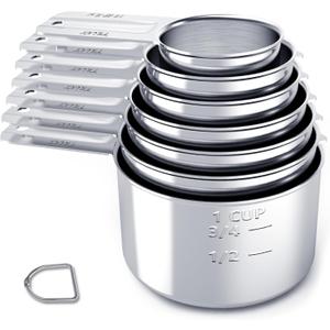 TILUCK Stainless Steel Measuring Cups Set,Kitchen Gadgets for Cooking & Baking,Set of 7