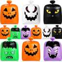 Qilery 12 Pcs Halloween Leaf Lawn Bags Plastic Pumpkin Trash Bags for Leaves with Twist Ties for Halloween Yard Garden Outdoor Party Favors Decorations