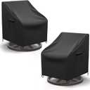 Mrrihand Patio Chair Covers, 2 Pack Outdoor Swivel Lounge Chair Cover, Heavy Duty Patio Rocking Chair Covers, Patio Furniture Covers Waterproof, 30" W34" D38.5" H, Black