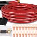 1/0 Gauge Battery Cable Wire Copper Clad Aluminum CCA Amp Wiring Kit 40FT Black/Red for Automotive Power Ground,Car Audio Speaker,Inverter Truck with 250A ANL Fuse Holder Lug Terminal Heat Shrink Tube