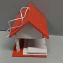 Spring Melody Bird House, Composite Material Nesting Box, Hanging Birdhouse for Blue Bird, Squirrel Proof Birdhouse for Outside, 10 Years Water Proof Weatherable Pole Mountable Bird House (Red)