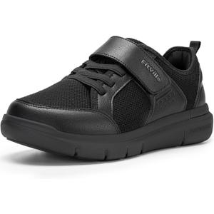 FitVille Wide Diabetic Walking Shoes for Men, Lightweight Non-Slip Breathable Casual Shoes for Swollen Feet for Standing All Day (11.5 X-Wide, Jet Black)