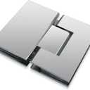 CKB Shower Glass Door Hinge, 180 Degree with Solid Brass, for 3/8"(10mm) to 1/2"(12mm) Thick Tempered Glass, Frameless Shower Door Replacement Hardware Kit, Chrome