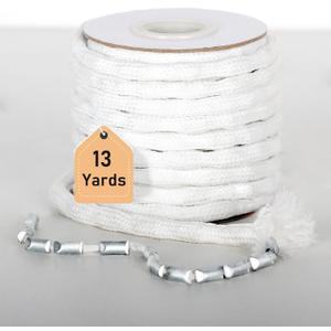 13Yard Shower Curtain Weights Tape, Drapery Weight Rope, Heavy Drapery Weights for Indoor Tulle Fabrics, Weighted Lead Rope Increase Curtain Weight, DIY Length Curtain Accessories, White