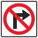 No Right Turn Sign 24"×24" Engineer Grade Reflective Aluminum | Waterproof Rust-Free Metal, Pre-Drilled, Large Square Design for Driveway, Parking Lot, Business, Traffic Safety