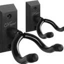 SNIGJAT Guitar Wall Mount 2 Pack, Guitar Hanger Wall Hook Holder Stand with Screws, Hardwood Mount Hanger for Acoustic Bass,Banjo, Mandolin Guitar, Bass, Banjo, Mandolin (Black Matte)