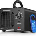 Ozone Generator 60000mg/h, Industrial/Home Ozone Machine, Odor Removal for Areas of 6,000 Square Feet, High Capacity Odor Eliminator for Car, Rooms, Smoke, Pets, O3 Air Purifier Deodorizes (Black)