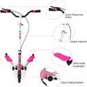 Swing Wiggle Scooter, 3 Wheels Drifting Folding Kick Scooter with 4-Level Adjustable Height/Foldable for Kids/Teen/Adult Age 6+ Years Old