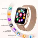 Smart Watch for Women for iPhone Android: 1.85"Smartwatch with Make/Answer Call Sleep Heart Rate SpO2 Blood Pressure Monitor IP68 Waterproof 120+Sport Mode Fitness Tracker 1000mAh Battery 2Bands Pink