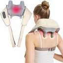 Jdfdexc 4D Deep Cordless Tissue Kneading Neck Massager with Heating Function, Shiatsu and Shoulder Massage Pillow,Back and Leg Pain Relief, Body Muscle Pain Relief, Gifts for Men Women