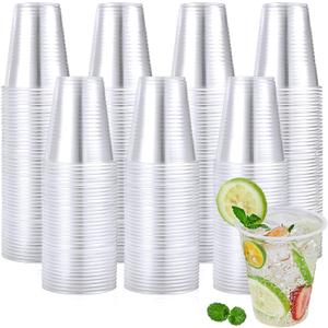 Turbo Bee 480 Pack 12oz Clear Plastic Cups,Disposable Drinking Cups,Hot and Cold Drink Container for Water, Juice, Soda, Milk