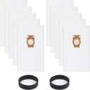 10 Pack Vacuum Cleaner Bags and 2 Belts Compatible with Kirby Vacuum Bags 204811, 204814, 205811 Style F, Fit for All Kirby Sentria Vacuum G Series, Avalir (10 Bags + 2 Belts)