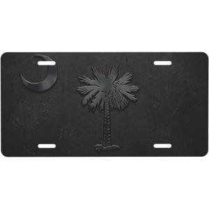 South Carolina License Plate Matte Black, 6x12 Aluminum Palmetto State Pride Stealth Decor