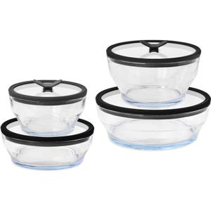 Anyday 8-Pc Microwave Cookware & Food Storage Set (Clear Black Sesame), 8-Piece