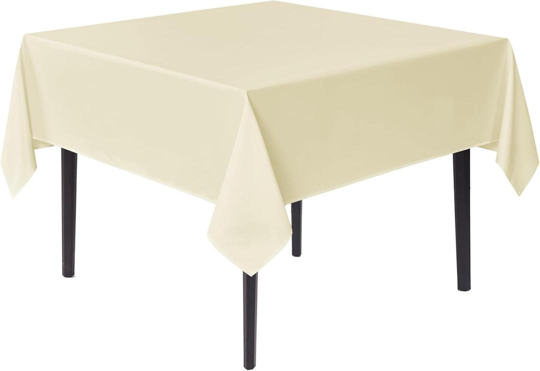 sancua Small Square Tablecloths 36x36 Inch - Beige Table Cloth for Square or Round Tables, Washable Polyester Fabric Table Cover for Nightstand End Bedside Tables