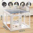 Jalove Clear Dog Playpen Indoor, 24" Acrylic Plastic Pet Play Pen with Door, Playpen for Puppy Cat Rabbit Ferret, Easy to Install Preferable Playpen for Small Dogs, Customizable, White 8 PCS