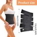 Waist Trimmer Belt for Women Plus Size - Long Torso Tummy Wrap & Postpartum Support, Sweatproof Latex Shaper for Daily Use, Adjustable Gym Slimming with Back Roll Control (Black)