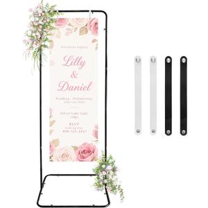 Easel Stand for Wedding Sign Holder Metal Welcome Poster Stands Wedding Seating Chart Stand Backdrop Stand Floral Ceremony Easel for Display in Black