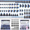 123 Pcs Quick Connect Air Line Fittings Kit Pneumatic Push Lock Air Fittings 1/8",1/4",3/8",1/2" Push to Connect & NPT Thread Air Hose Fittings Quick Release Airline Fitting Kit