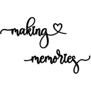Rajukit Family Wall Decor - Making Memories Sign, Rustic Metal Cutout Art for Home, Gift for Any Occasion