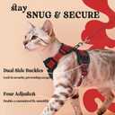 rabbitgoo Cat Harness and Leash for Walking, Escape Proof Soft Adjustable Vest Harnesses for Cats, Easy Control Breathable Reflective Strips Jacket, Black & Red, Medium