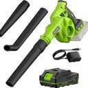 Leaf Blower Cordless with Battery and Charger, 20V Electric Cordless Blower 120MPH Small Leaf Blower, Lightweight Battery Blower Yard Tools Grass Blowers for Lawn Care Patio Backyard Leaves and Dust (Green)