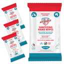 Sanitizing Hand Wipes - Travel Pack - 20 Count (4-pack) Alcohol-Free, Long-lasting Protection. Kills 99.9% of Germs. Moisturizes With Aloe Vera. Formulated with Zetrisil.