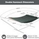 SUNCREAT Hammocks Replacement Hammock for Stand, 475 lbs Capacity, Two Person Backyard Hammock with Pad for Outside, Green Gray