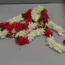 Toran Bandanwaar Artificial Flower Garland for Wall Door Hanging Home Temple Festival Wedding Function Party Decoration Décor and Gifting (White and Pink)