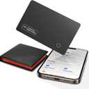 Wallet Tracker Card (iOS Only) - Work with Apple Find My, Bluetooth Tracker Smart Tracking Card Wallet Finder, 0.07in Slim, IP68 Waterproof, Light Black
