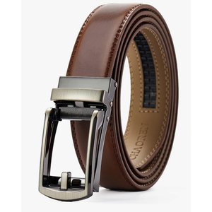 CHAOREN Ratchet Boys Belt, Kids Dress Leather Belt with Click Closure, Adjustable for Casual and Formal Wear