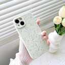 NITITOP Compatible with iPhone 13 Case Cute Flower for Women Girls Floral Rose Design Vintage Shockproof Soft Girly Slim TPU Fashion Protective Phone Cover - Green