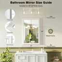 Bathroom Mirror for Over Sink,22x30Inch White Thick Anti-Rust Metal Frame, Rectangle Decorative Wall Mirror with HD Tempered Glass, Horizontal or Vertical Mount for Vanity, Bathroom,Living Room