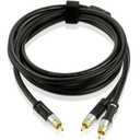 Mediabridge Ultra Series RCA Y-Adapter (15 Feet) - 1-Male to 2-Male for Digital Audio or Subwoofer - Dual Shielded with RCA to RCA Gold-Plated Connectors - Black - (Part# CYA-1M2M-15B)