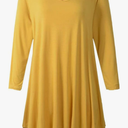 LARACE Plus Size Tops for Women Tunic Asymmetrical Dress Shirts 3/4 Sleeve V Neck Flowy Ladies Clothes for Leggings 3XL
