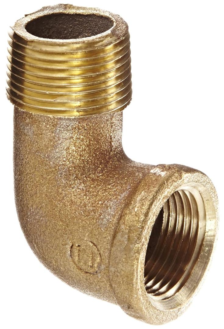 Anderson Metals - 38116-12 38116 Red Brass Pipe Fitting, 90 Degree Street Elbow, 3/4" Female x 3/4" Male