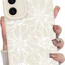 MZELQ for Samsung Galaxy S24 Fe Case, Silicone White Floral Flowers Sunflowers Cute Pattern, Camera Protection Soft Slim Phone Case for Girls Women -White