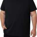 Men's 3 Pack Lightweight Plus Size Short Sleeve T-Shirt Crew Neck Big & Tall Sizes Stretch T-Shirt for Casual Wear (Black, 4XL)