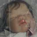 16 Inch Realistic Reborn Black Girl Doll Lifelike African American Newborn Sleeping Baby Doll Soft Weighted Body Mixed Baby with Brown Skin Cute Real Life Biracial Bebe Toys