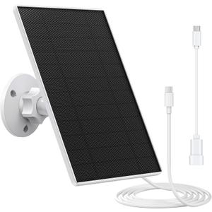 6W Solar Panel Charger for Eufy Camera, Solar Panel Compatible with Eufycam 3/3C/2/2 Pro/2C/2C Pro/E/E20/E40/L20/L40, with Micro USB & Type-C Port 9.8ft Cable