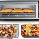 Ninja SP101 Digital Air Fry Countertop Oven with 8-in-1 Functionality, Flip Up & Away Capability for Storage Space, with Air Fry Basket, Wire Rack & Crumb Tray, Silver