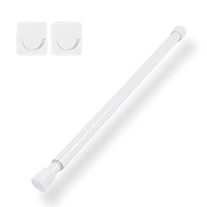 SOALARMON 15.7 to 54.7 Inches, Small Spring Tension Curtain Rod, No Drill Curtain Rods for Windows, Bathroom, Closet, Non-Slip, Anti-Rust, 0.63" Diameter, White, 1 piece