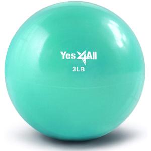 Yes4All Weighted Toning Balls for Exercise, Soft Medicine Balls for Exercise, Pilates, Yoga, Balance, Flexibility (G. 3lb - Mint)
