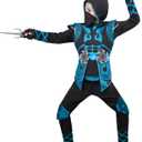 Spooktacular Creations Blue Ninja Costume Set, Ninja Jumpsuit with Foam Accessories for Kids, Toddler Halloween Outfit for Ideas Cosplay Party (Small, 5-7 yrs) (Black, S)