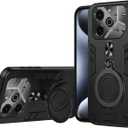 Drop Protection Case Compatible with Tecno Pova 6,Magnetic Kickstand Cover Compatible with Tecno Pova 6 Pro 5G LI9 Case Black