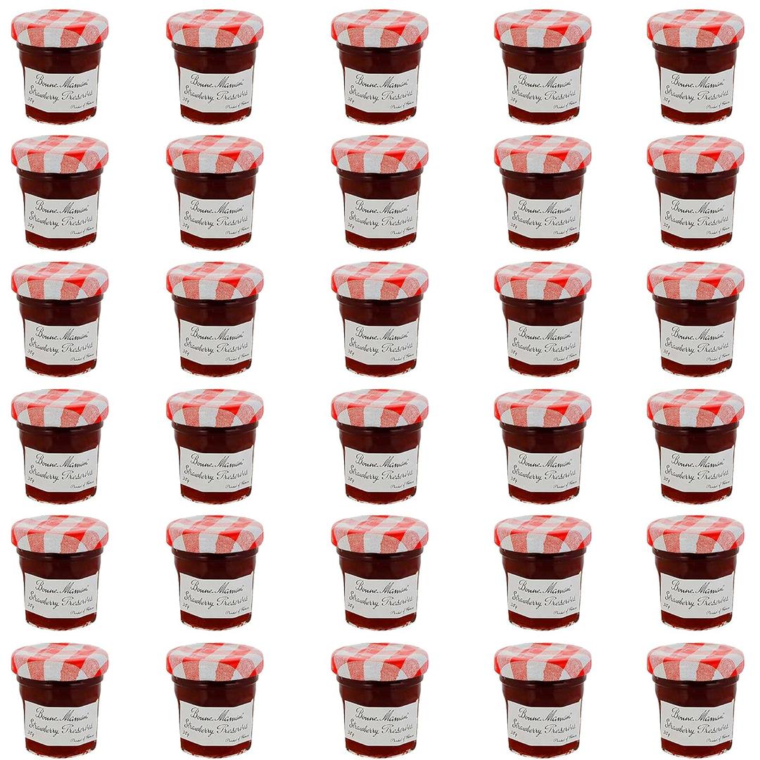 Bonne Maman Strawberry Preserve Mini Jars - Pack of 30 x 1 OZ - Kosher Jam (EXP 01/31/2027)