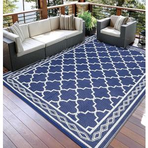 Garvee Outdoor Rug 9x18 ft, Patio Plastic Straw Rug Waterproof Reversible Patio Mat, Large Plastic Straw Rug for RV, Camping, Deck, Balcony, Easy Clean & Portable