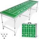 GoPong 8 Foot Portable Beer Pong/Tailgate Tables (Black, Football, American Flag, or Custom Dry Erase)